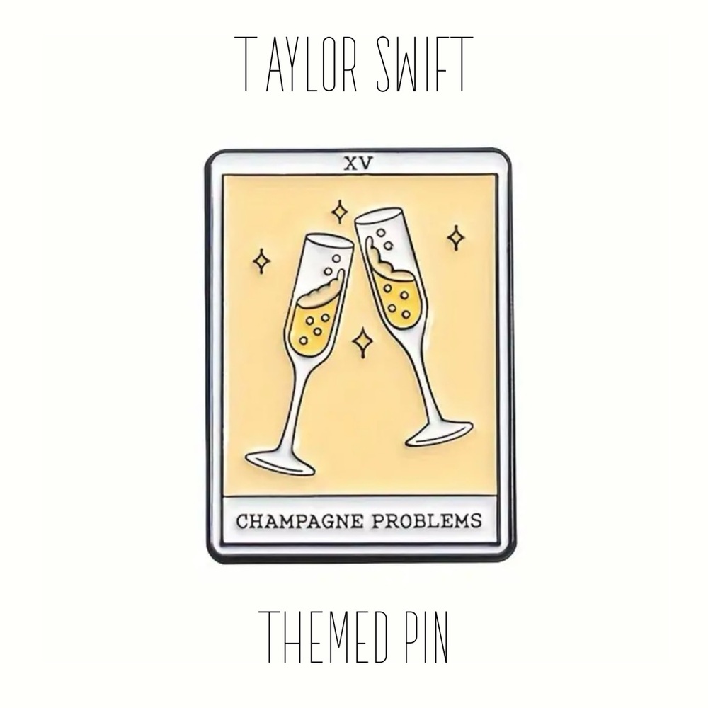 Taylor Swift Themed + Tarot Card Inspired Enamel Pin Champagne Problems NEW